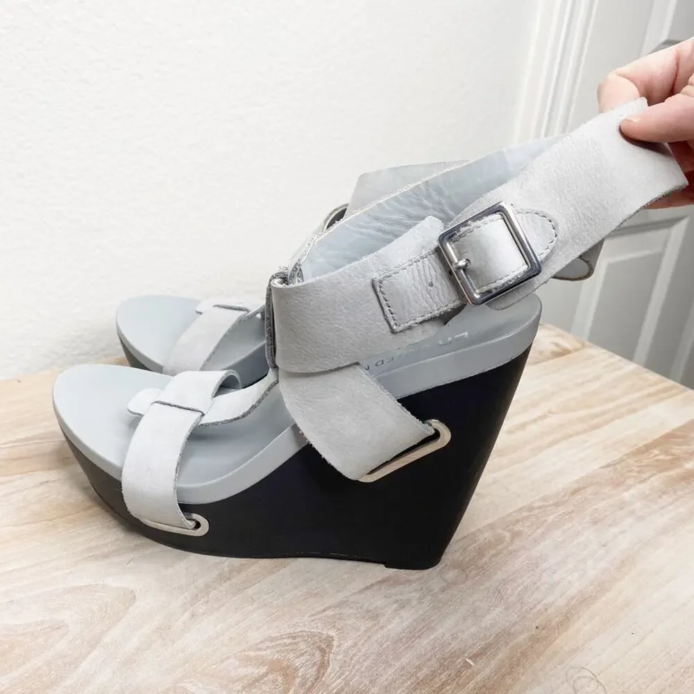 United nude leather adjustable abstract leather heels wedge size 38